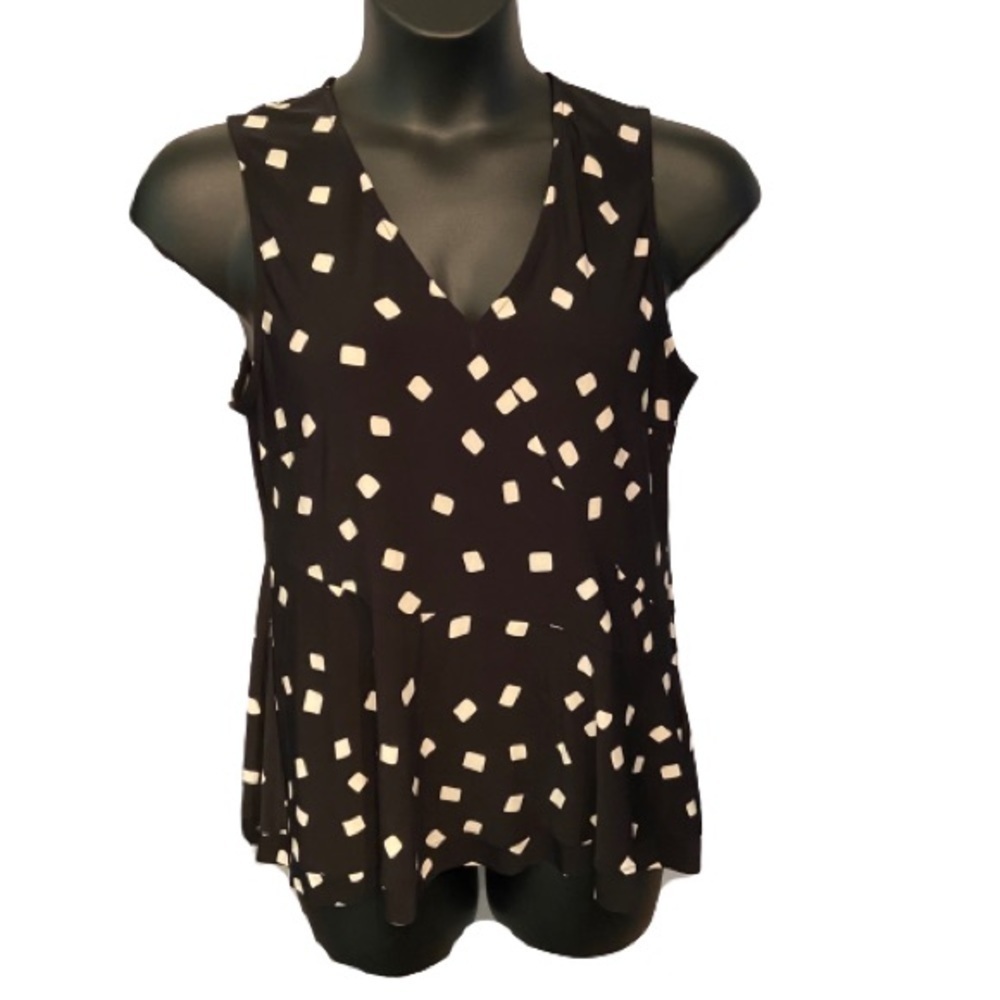 NWT DKNY peplum polka dot ‎ top